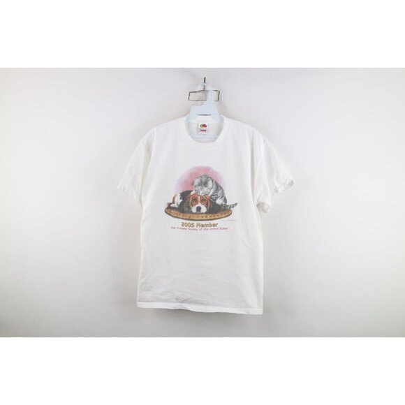 Vintage Y2K Womens Large Faded 2005 The Humane Society Dog Kitten Pet T-Shirt - Picture 1 of 10